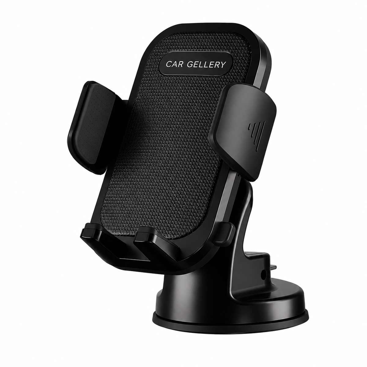 Clamp Car Phone Holder Stand with 360 Degree Rotation, Strong Grip, Suction Cup Mount, Single Hand Use, Shockproof Build, Mobile Stand for Car (Black)