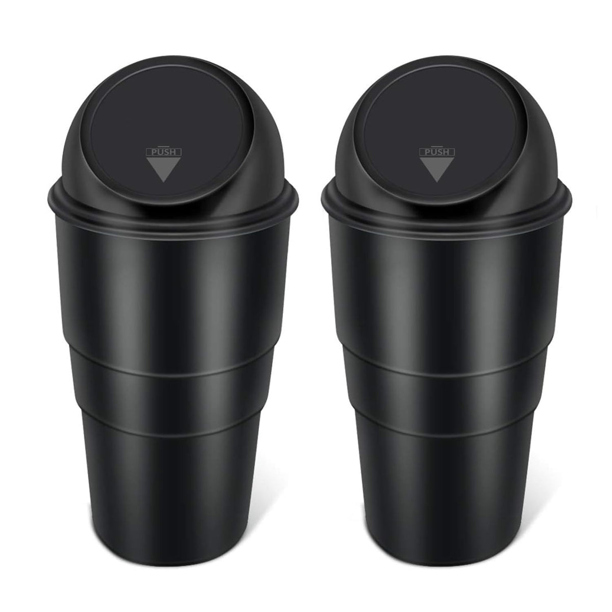 Car Dustbin 2 Pc – Bin for Car, Office, Home & Vehicle – Car Accessories, Portable Garbage Organizer with Lid, Small Trash Box for Table, Desk, Kitchen & Travel (Black)