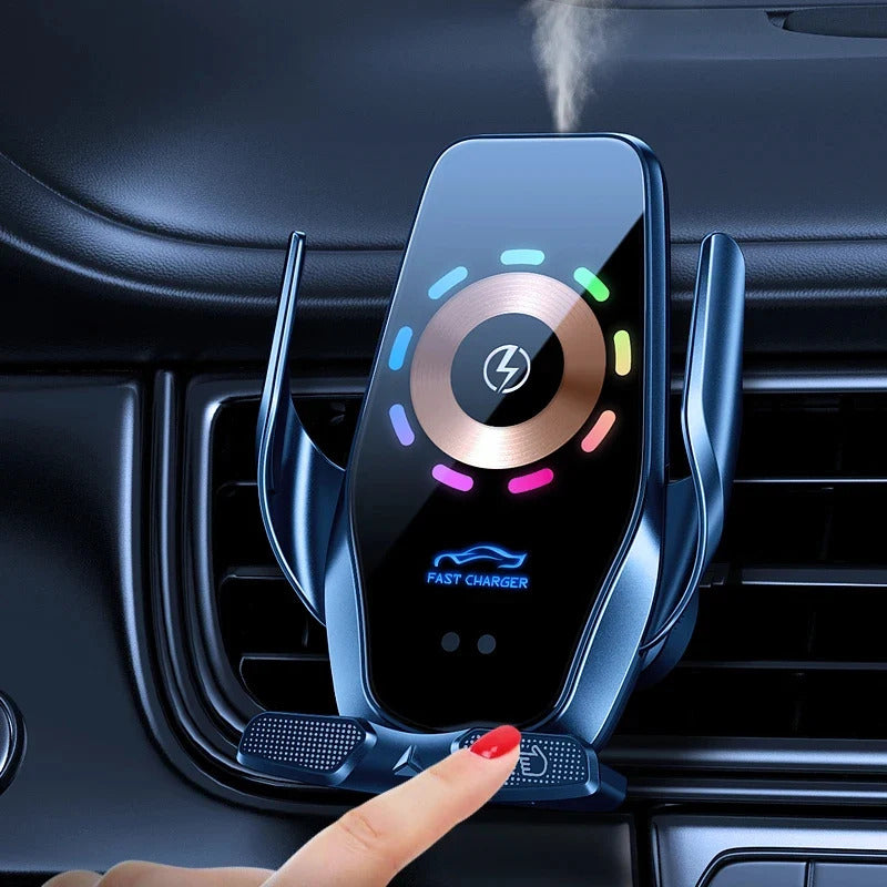 Magnetic Wireless Charging Car Phone Holder – 360° Rotating Air Vent Mount