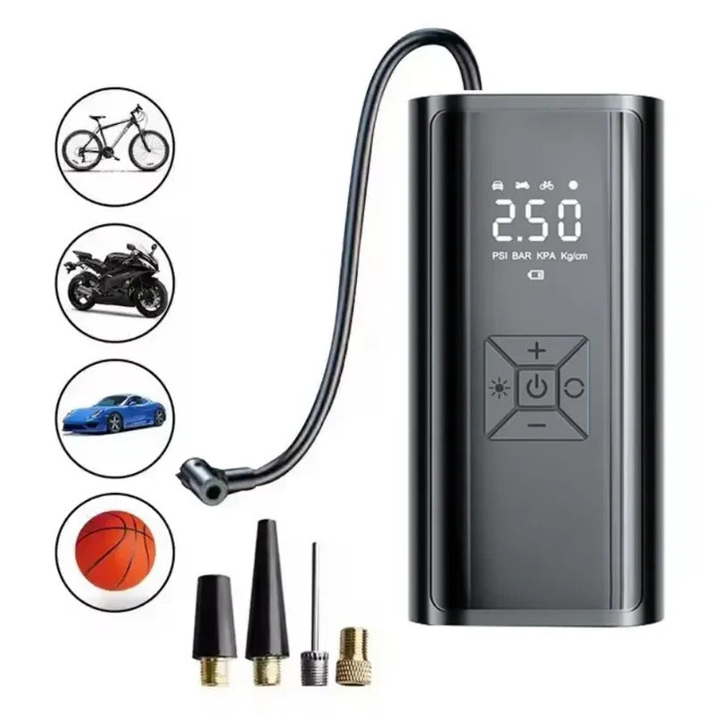 12V Portable Tyre Inflator Air Pump with Power Bank & Flashlight – 3900mAh