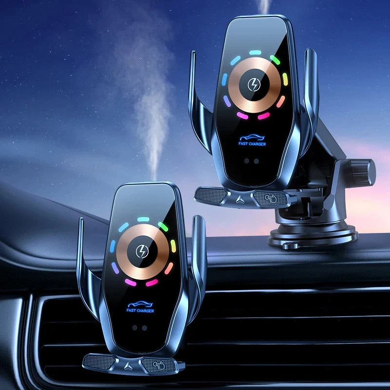 Magnetic Wireless Charging Car Phone Holder – 360° Rotating Air Vent Mount