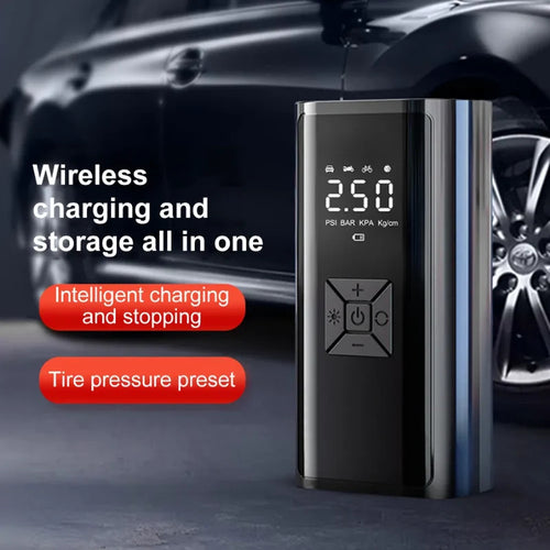 12V Portable Tyre Inflator Air Pump with Power Bank & Flashlight – 3900mAh