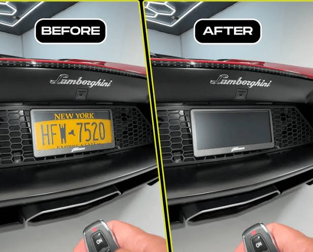 Stealth Blackout License Plate Cover – Remote Control Single Plate Kit