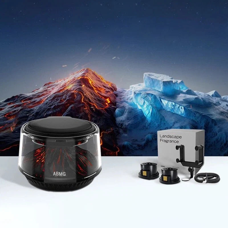 Volcano & Glacier Smart Car Diffuser – Metal Alloy Aromatherapy