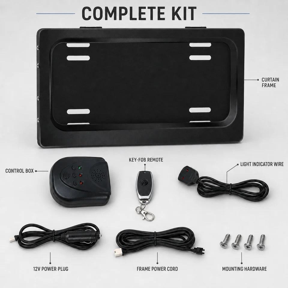 Stealth Motorized License Plate Curtain – Single Plate Kit