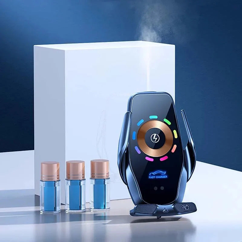 Magnetic Wireless Charging Car Phone Holder – 360° Rotating Air Vent Mount