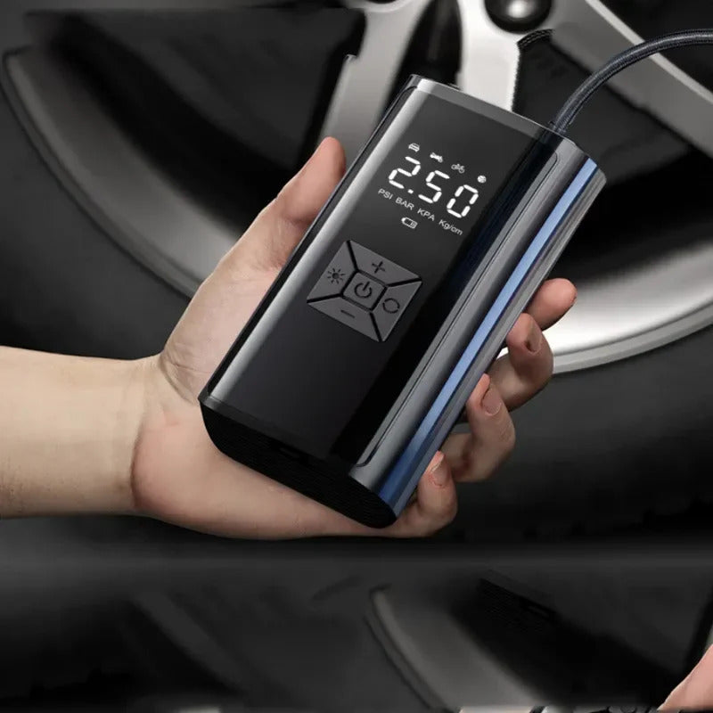12V Portable Tyre Inflator Air Pump with Power Bank & Flashlight – 3900mAh